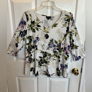 J. Jill Multicolor Floral V-Neck Blouse